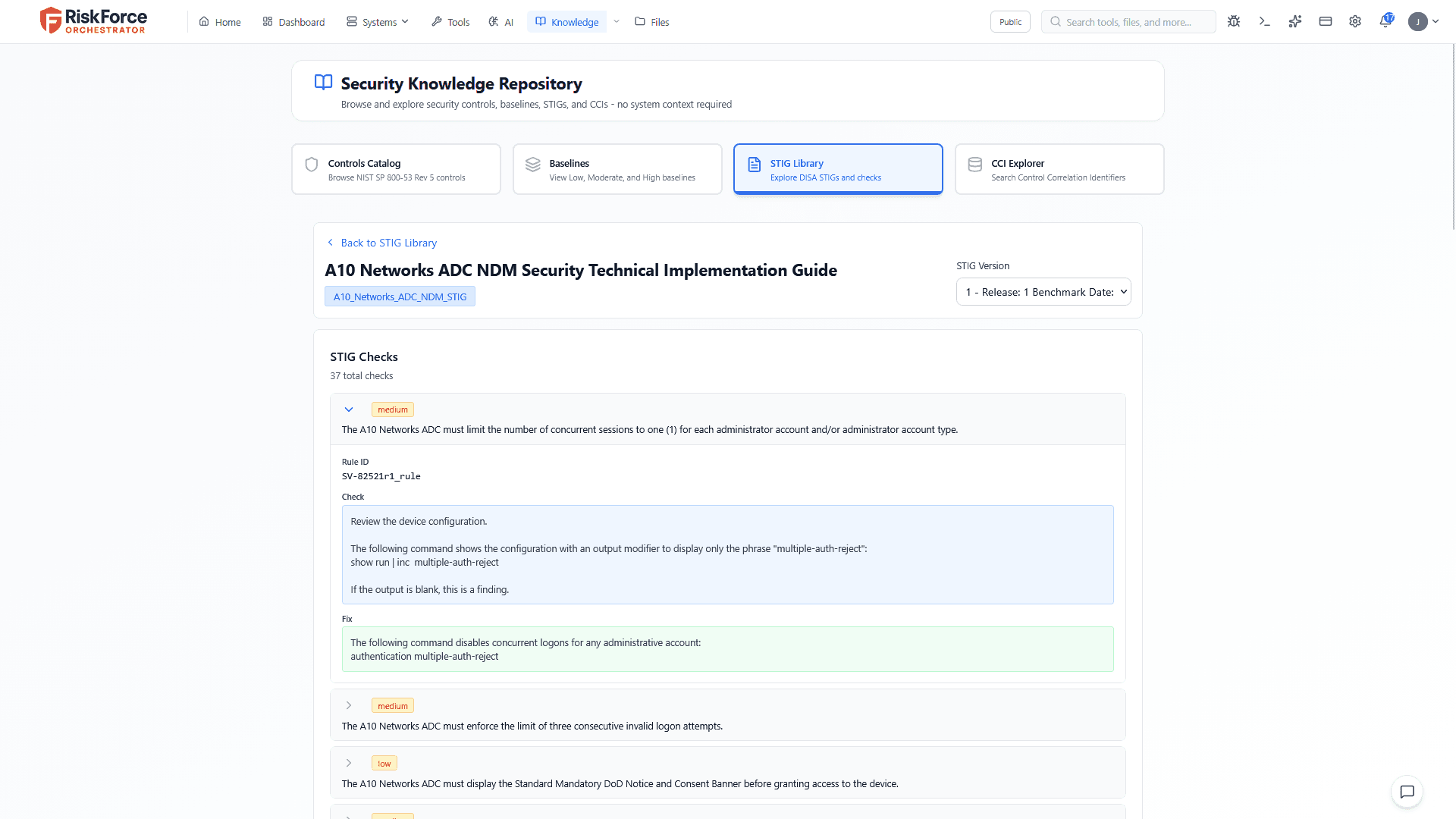 STIG library browser